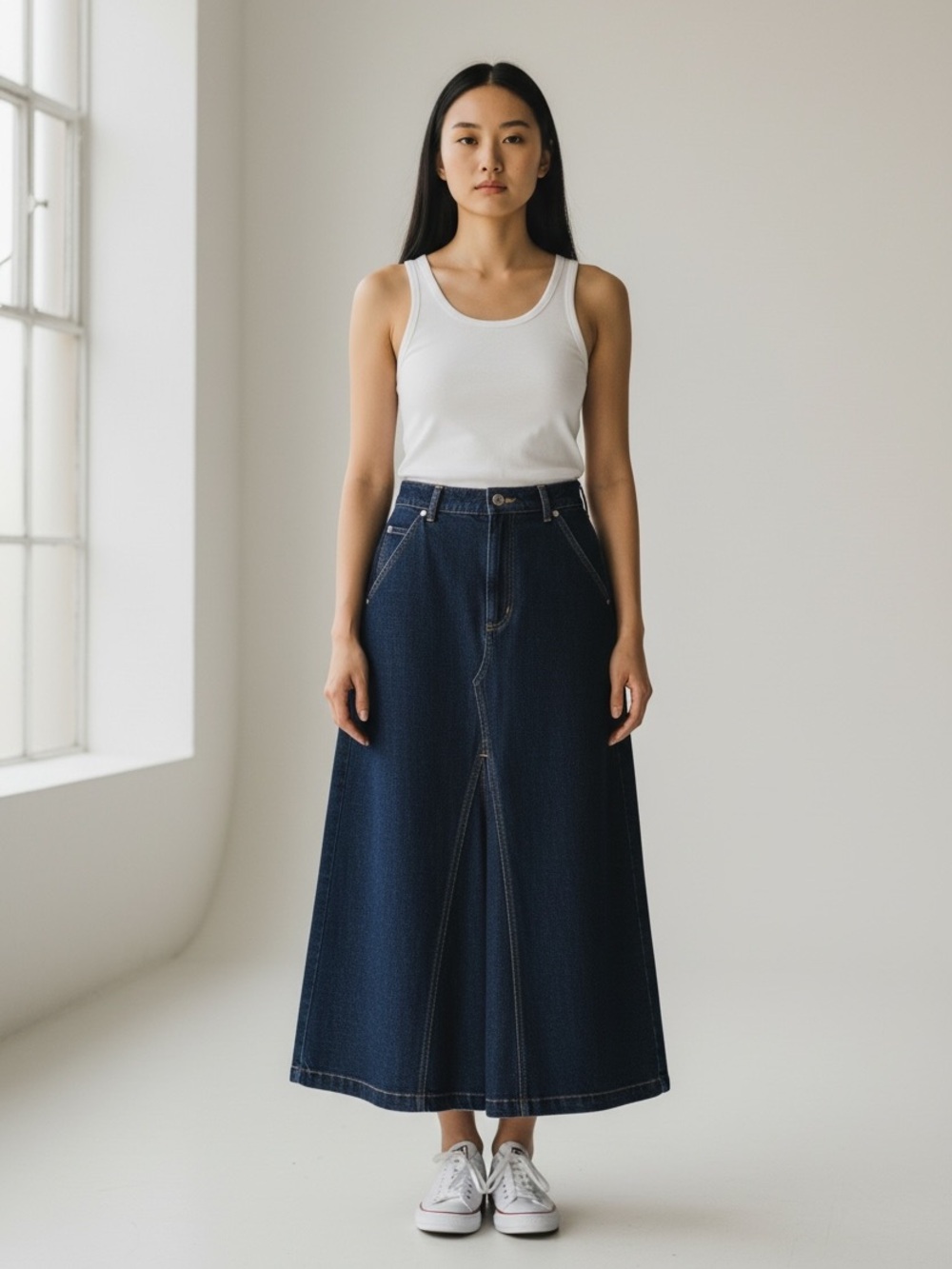 Banana Republic Dark Indigo Denim Maxi Skirt